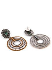 Dual tone Circular Drop Earring
