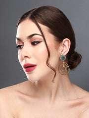 Dual tone Circular Drop Earring