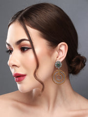Dual tone Circular Drop Earring
