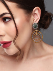Dual tone Circular Drop Earring