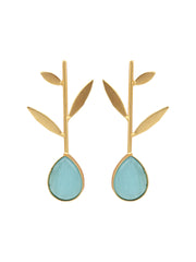 Leaf inspired drop earring