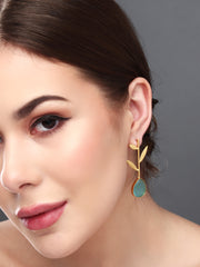 Leaf inspired drop earring