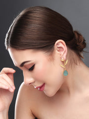 Leaf inspired drop earring