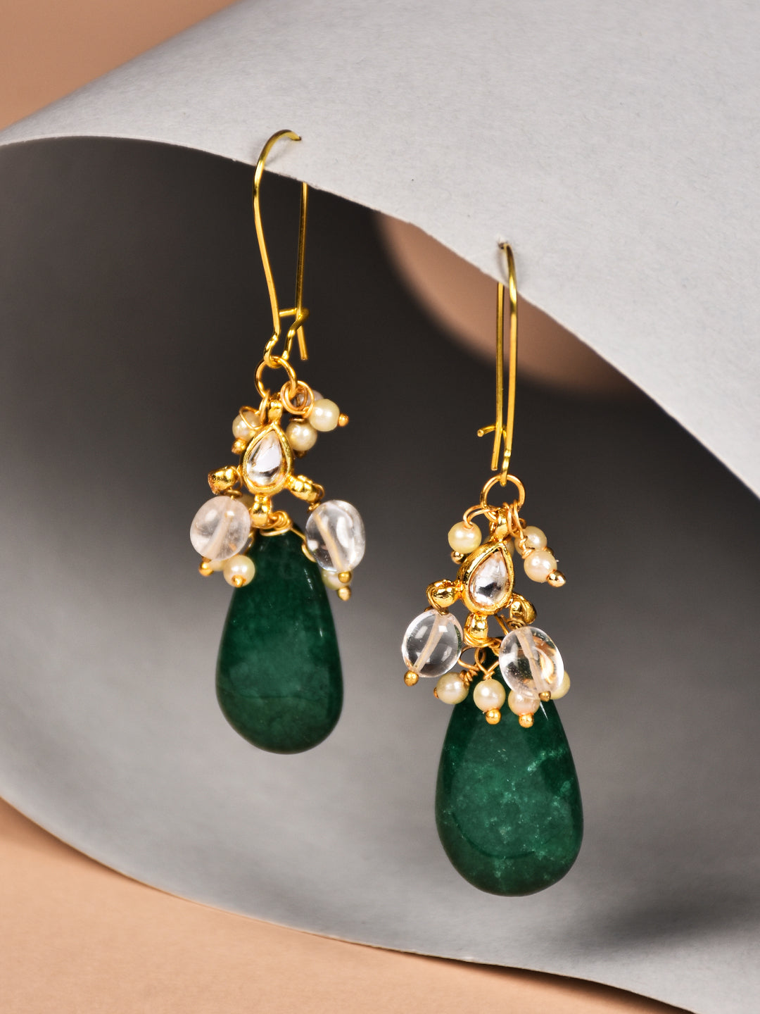 Green Natural Stone drop earring