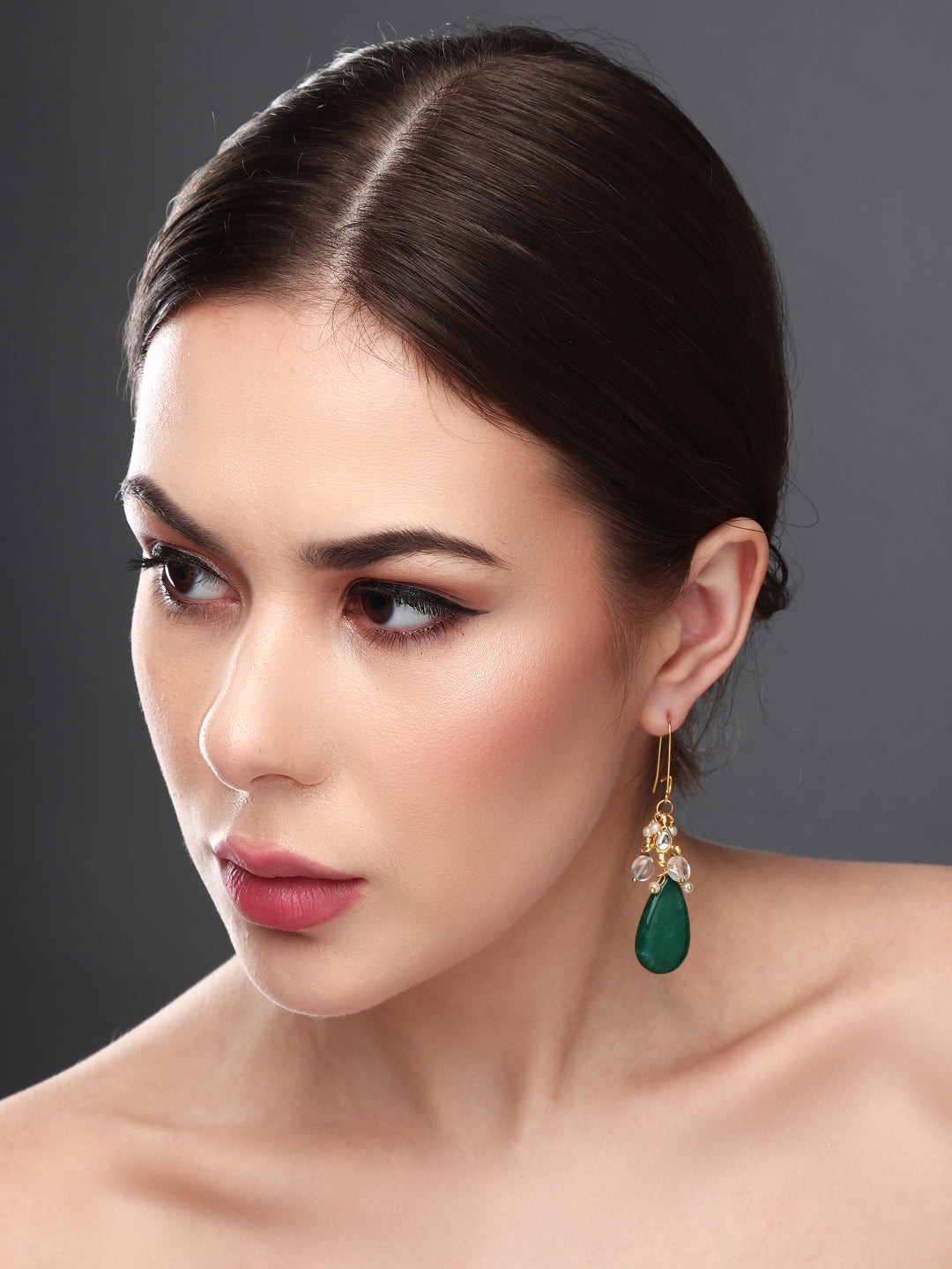 Green Natural Stone drop earring