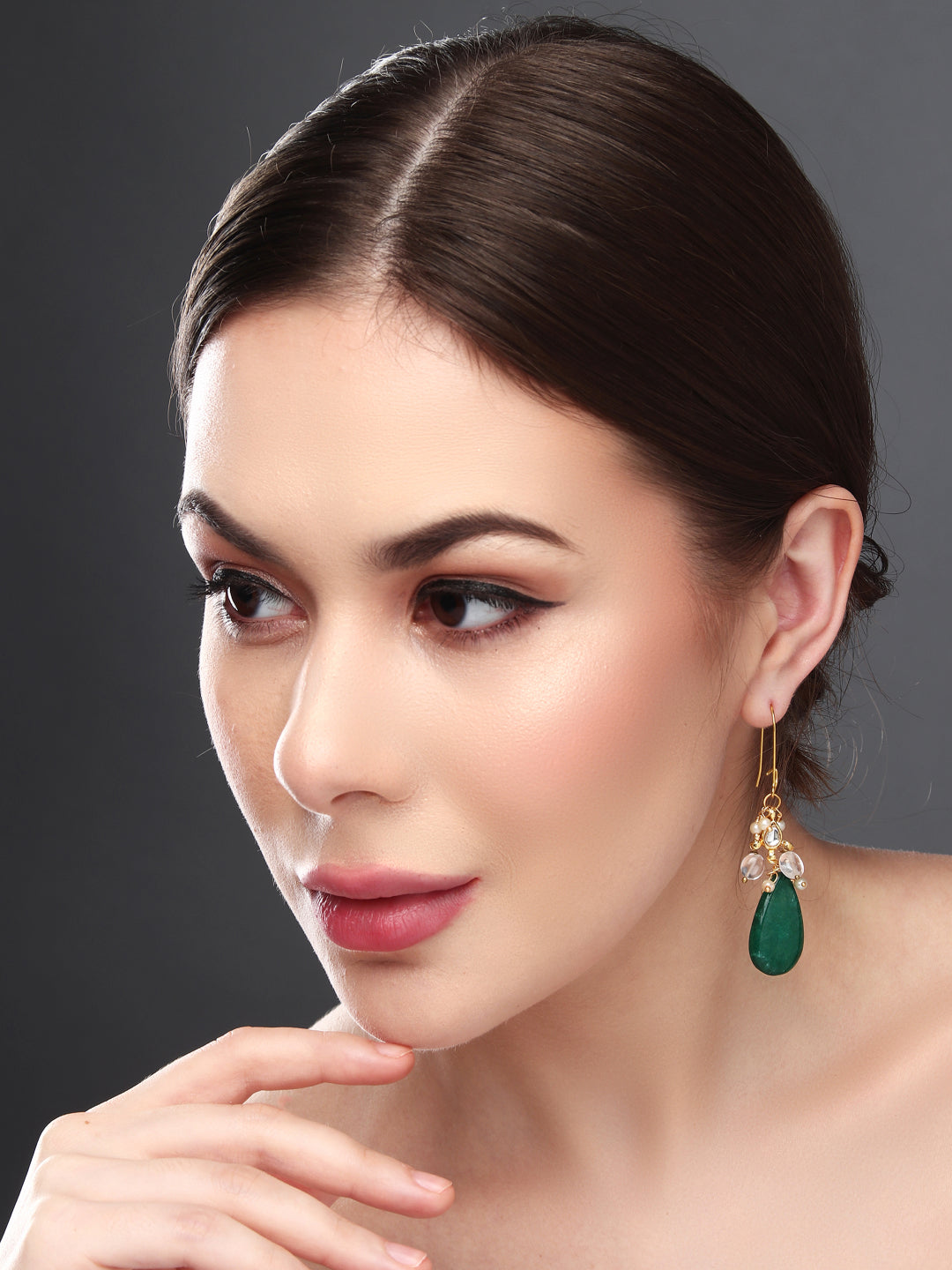 Green Natural Stone drop earring