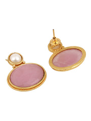 Monalisa Stone Studs Earring Pink