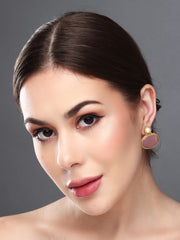 Monalisa Stone Studs Earring Pink
