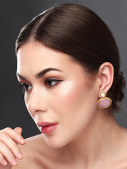 Monalisa Stone Studs Earring Pink