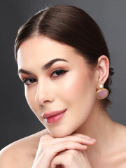 Monalisa Stone Studs Earring Pink