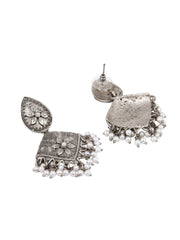 Silver Oxydised finish Drop Earring