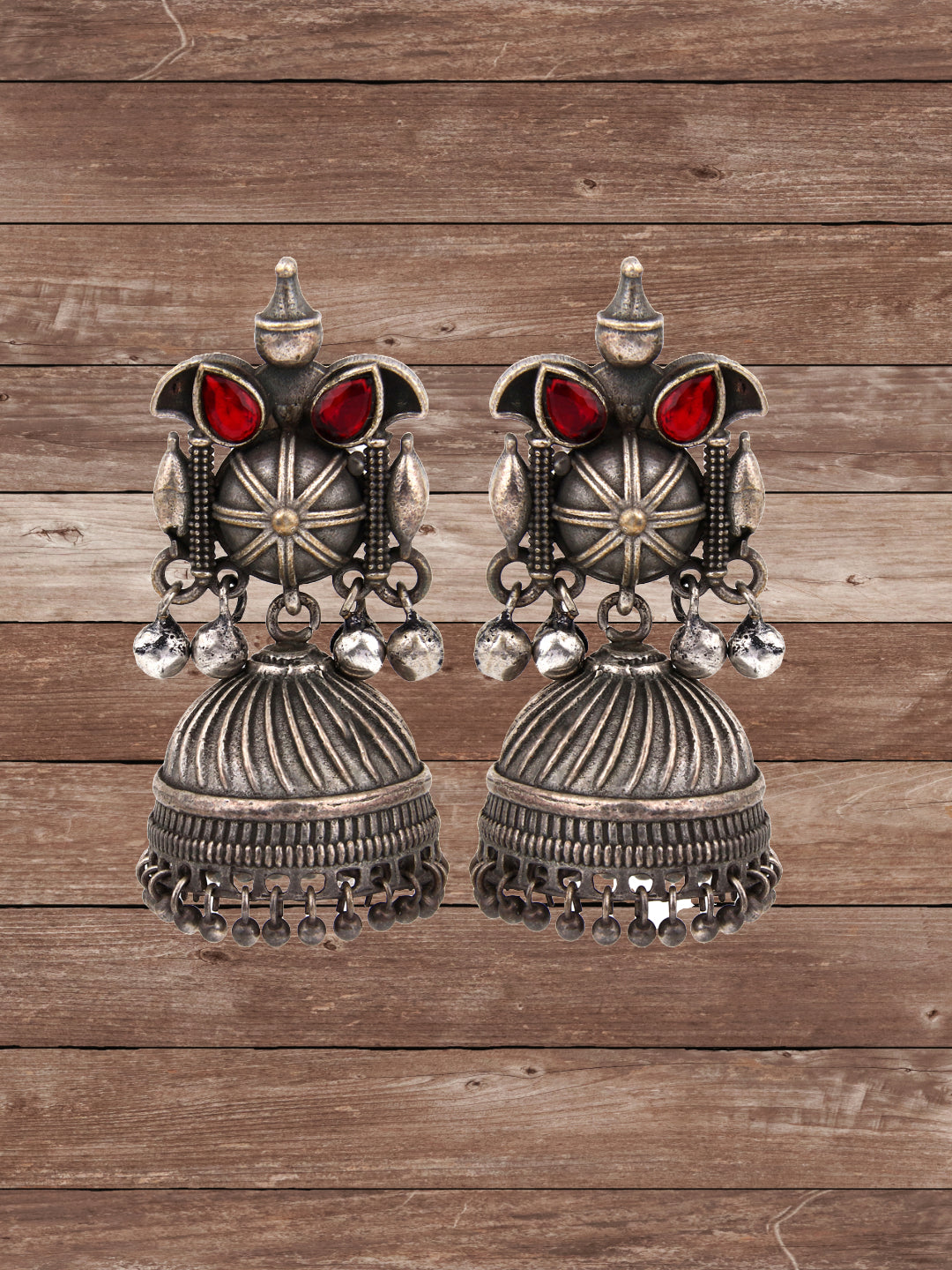 Silver Oxydised Plated Jhumka