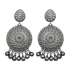 Silver Oxydised Drop Earring